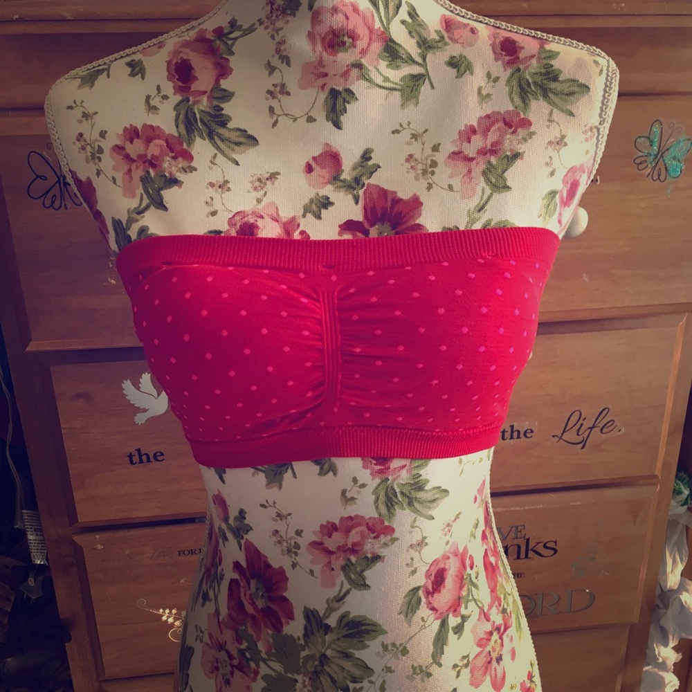 Red and Pink Polkadot Bandeau